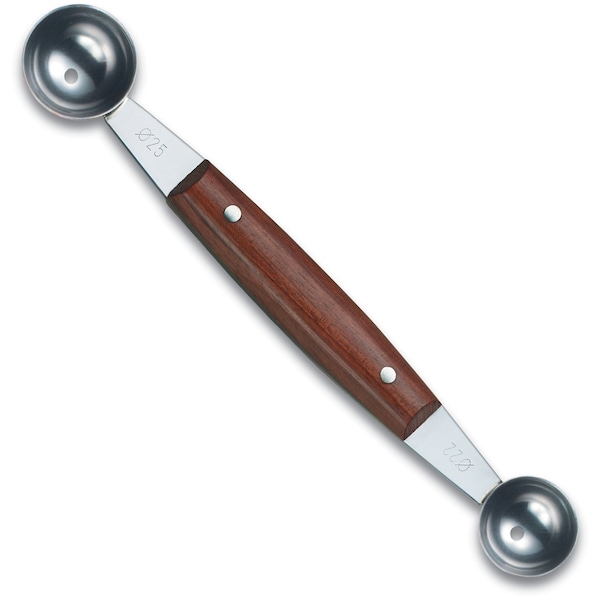 Swiss Army Brands 2023 Victorinox Kitchen Melon Baller, Double, Wood Handle Specialty Knives & Tools VIC-7.6160 - main